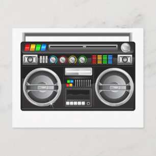retro boombox ghetto blaster graphic postcard