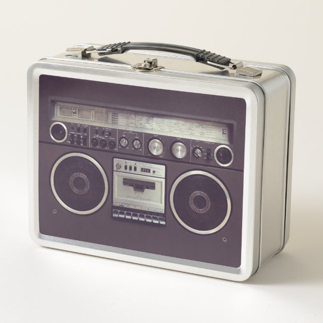 Retro Boombox Ghetto Blaster Music Metal Lunch Box (Front)