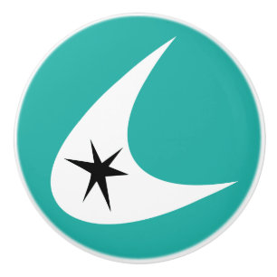 Retro Boomerang Ceramic Knob