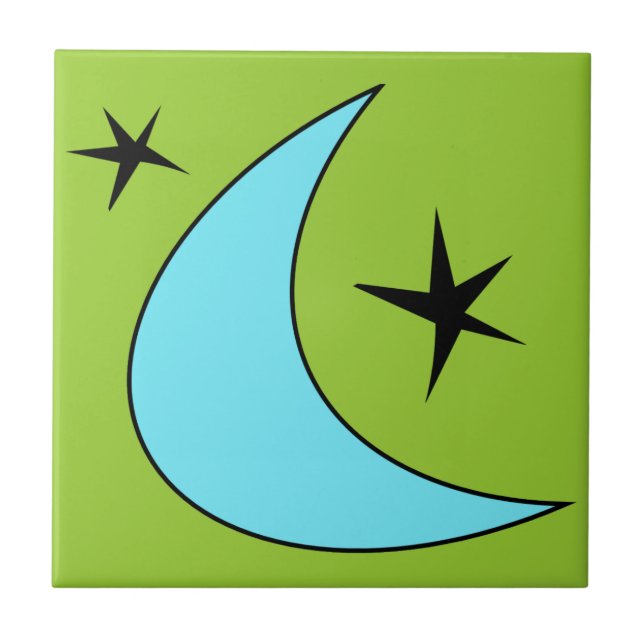 Retro Boomerang Ceramic Tile (Front)