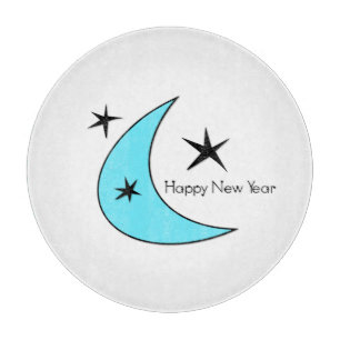 Retro Boomerang Happy New Year Cutting Board