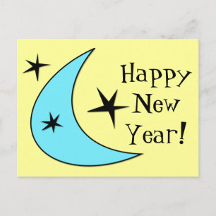 Retro Boomerang Stars Postcard