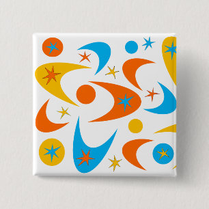 Retro Boomerangs 15 Cm Square Badge