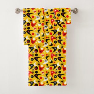Retro Boomerangs Bath Towel Set
