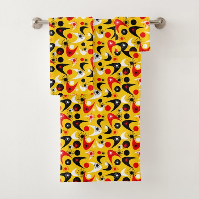 Retro Boomerangs Bath Towel Set (Insitu)