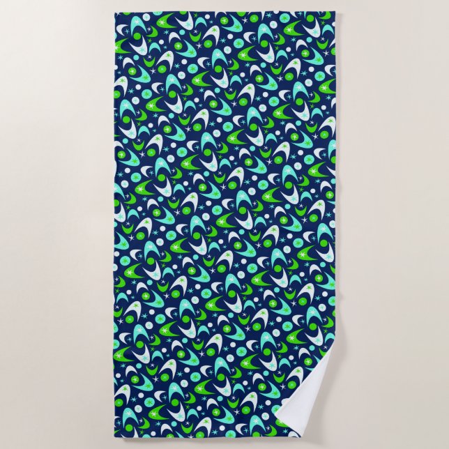 Retro Boomerangs Beach Towel (Front)