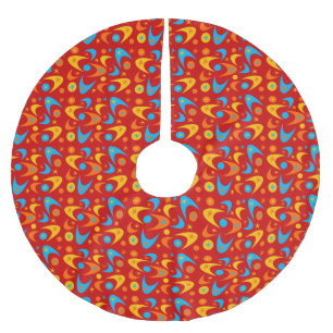 Retro Boomerangs Brushed Polyester Tree Skirt