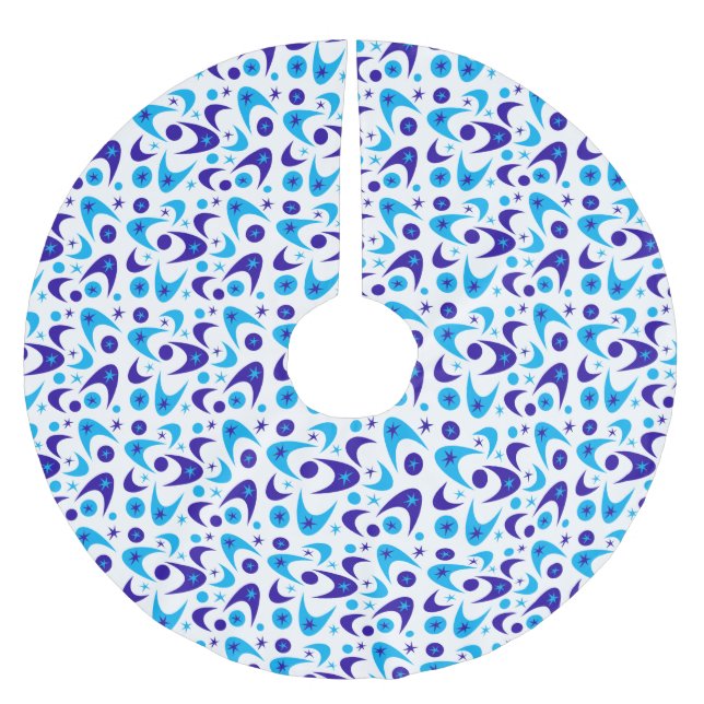Retro Boomerangs Brushed Polyester Tree Skirt (Front)