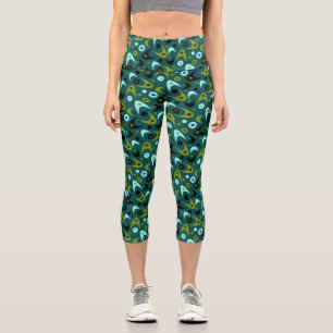 Retro Boomerangs Capri Leggings