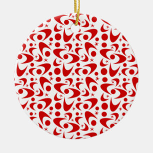 Retro Boomerangs Ceramic Ornament