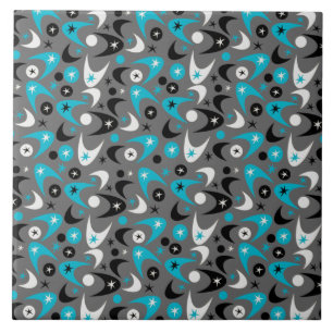 Retro Boomerangs Ceramic Tile