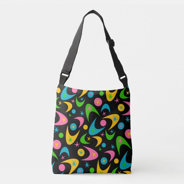 Retro Boomerangs Crossbody Bag (Front)