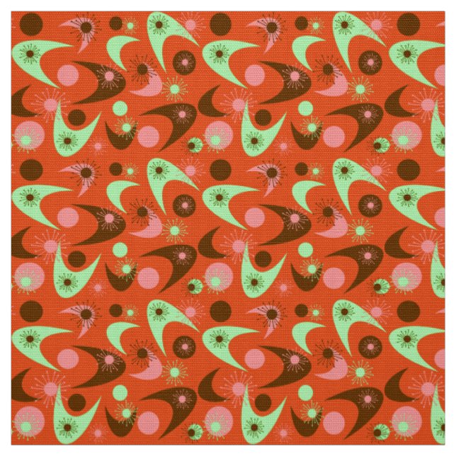 Retro Boomerangs Fabric (Swatch)
