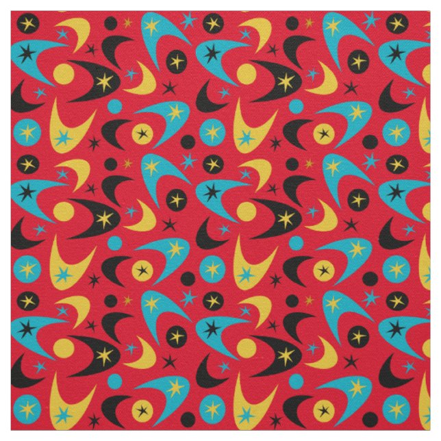 Retro Boomerangs Fabric (Swatch)