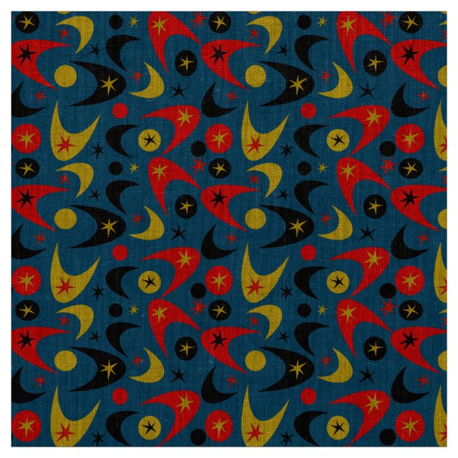 Retro Boomerangs Fabric (Swatch)