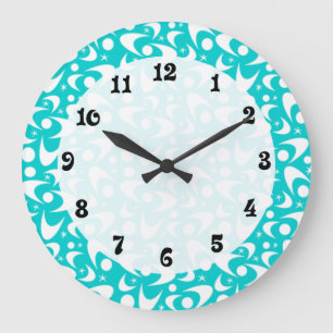 Retro Boomerangs Large Clock