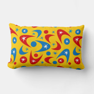 Retro Boomerangs Lumbar Cushion