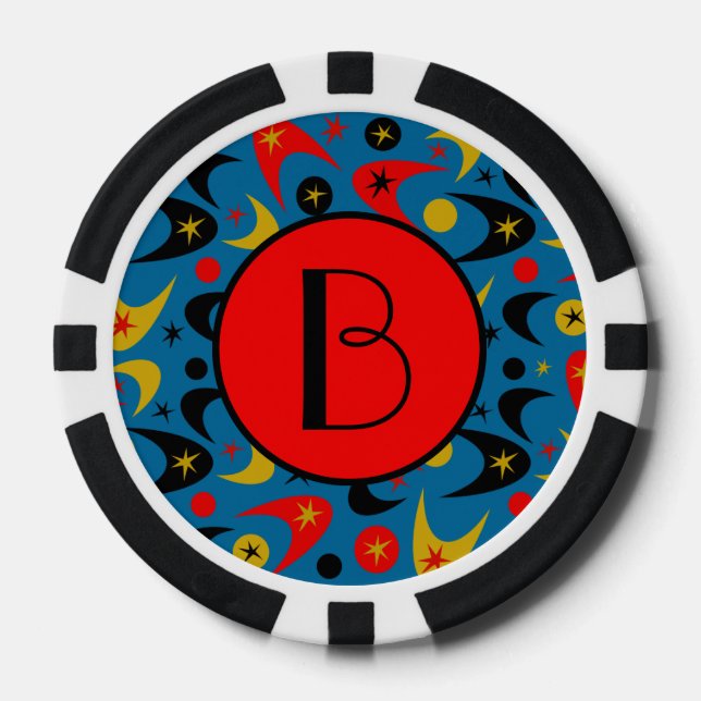 Retro Boomerangs Poker Chips (Front)