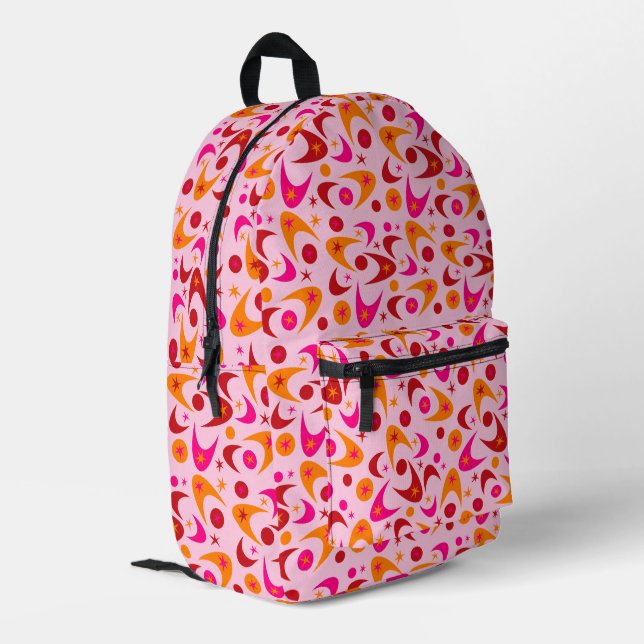 Retro Boomerangs Printed Backpack (Back Corner Left)