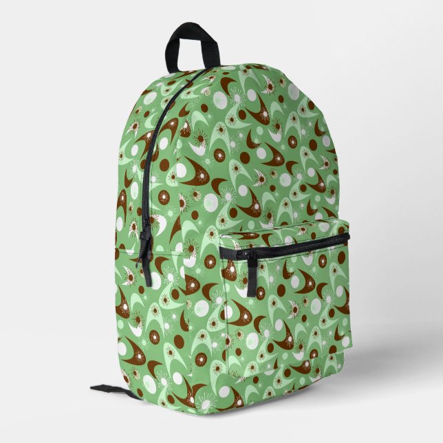 Retro Boomerangs Printed Backpack (Back Corner Left)