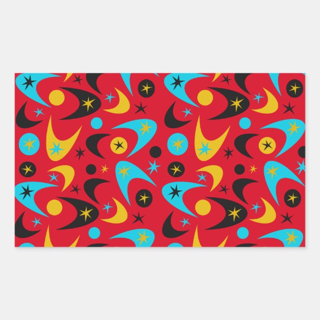 Retro Boomerangs Rectangular Sticker (Front)