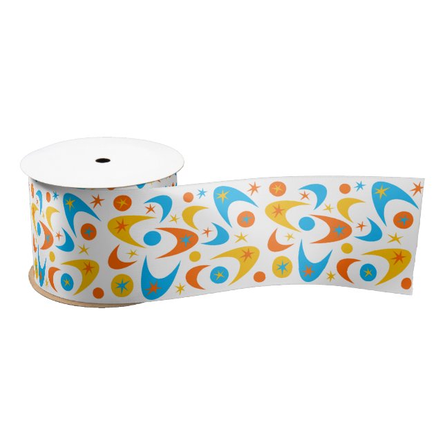 Retro Boomerangs Satin Ribbon (Spool)