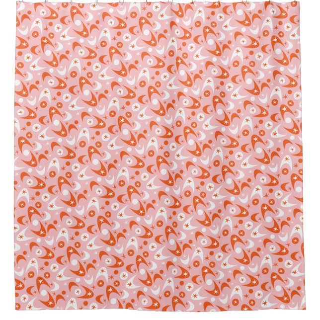 Retro Boomerangs Shower Curtain (Front)