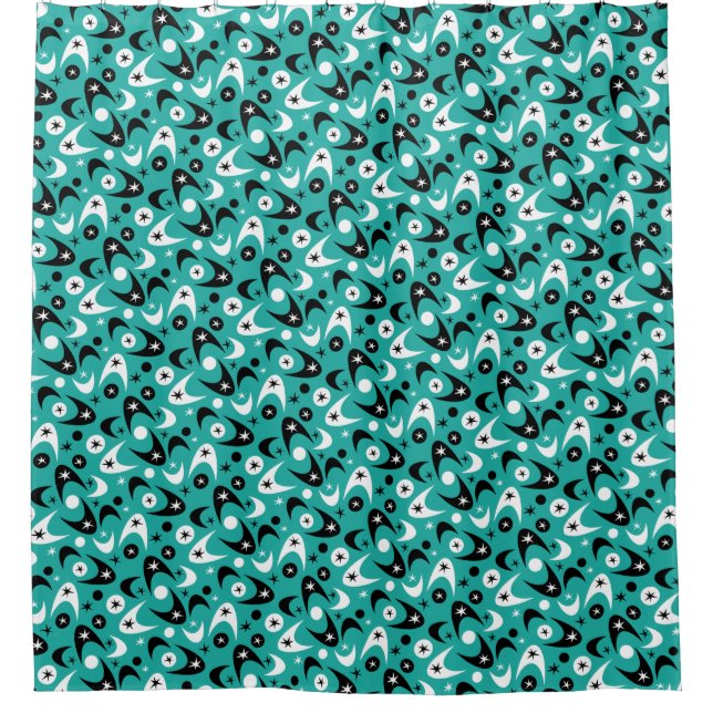 Retro Boomerangs Shower Curtain (Front)