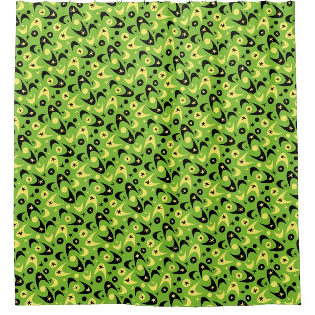 Retro Boomerangs Shower Curtain (Front)