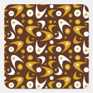 Retro Boomerangs Square Sticker