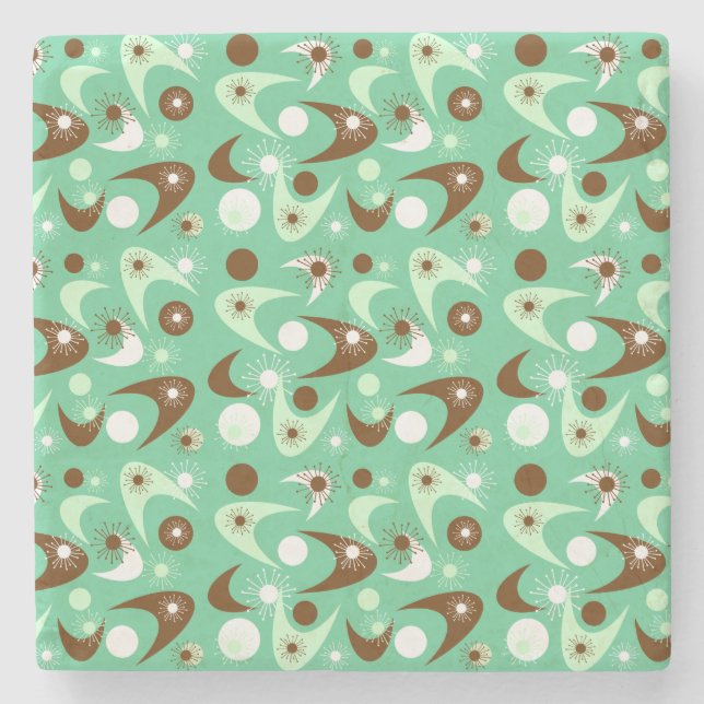 Retro Boomerangs Stone Coaster (Front)