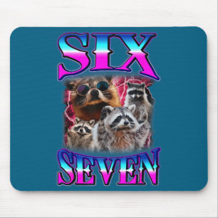 Retro Bootleg Seven Racoon 67 67 Six Mouse Pad