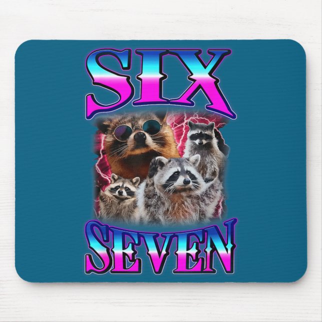 Retro Bootleg Seven Racoon 67 67 Six Mouse Pad (Front)
