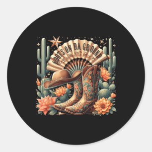 Retro Boots On Da Ground Western Cowgirl Desert Vi Classic Round Sticker