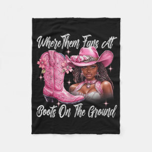 Retro Boots On The Ground Where Them Fans At Black Fleece Blanket