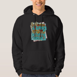 Retro Boots Spurs Don't Mess With Cowgirls Turquoi Hoodie