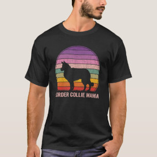 Retro Border Collie Mama Graphic  Border Collie T-Shirt