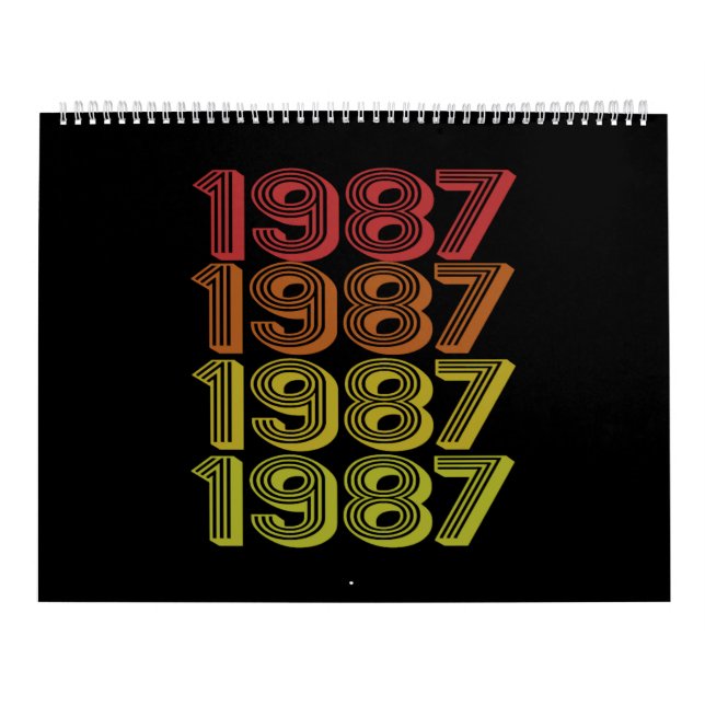 Retro Born In 1987 Calendar (Cover)