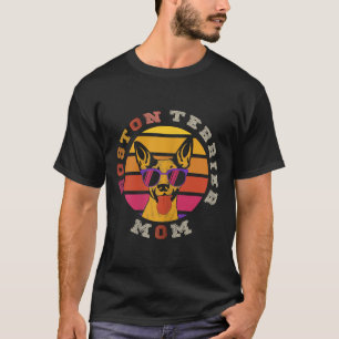 Retro Bostie Mom Boston Terriers Face T-Shirt