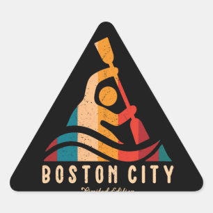 Retro Boston City Kayaking Triangle Sticker