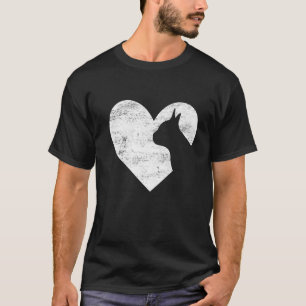 Retro Boston Terrier Dog Heart Valentine's Day Dog T-Shirt