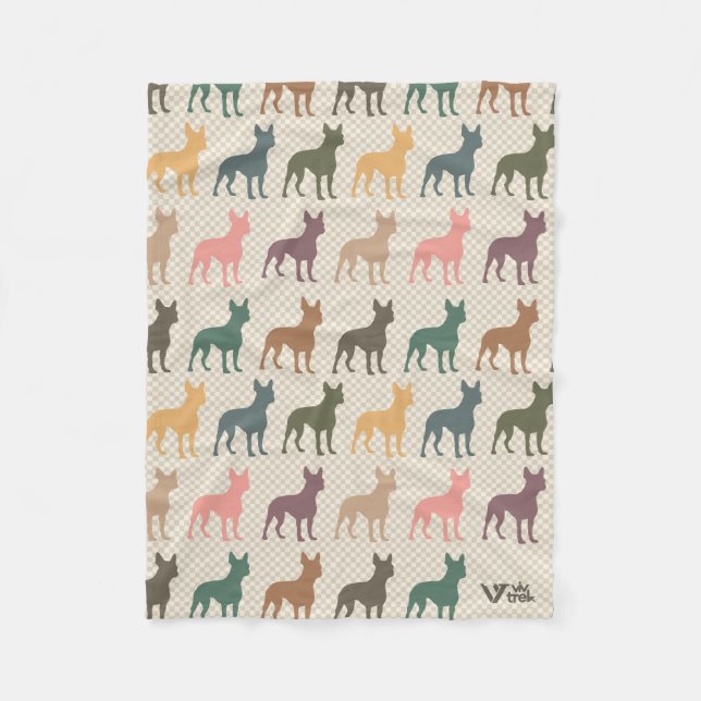 Retro Boston Terrier Dog Lover Blanket Gift Throw (Front)