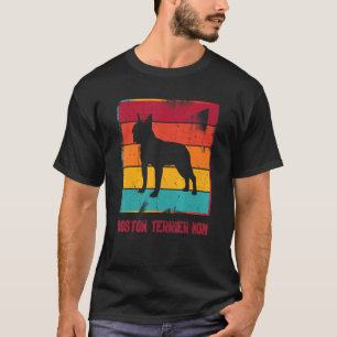 Retro Boston Terrier Mum Owner Mother Pet Mama Dog T-Shirt