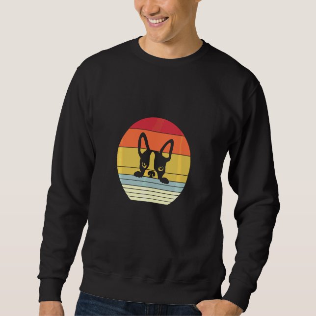 Retro Boston Terrier Sweatshirt (Front)