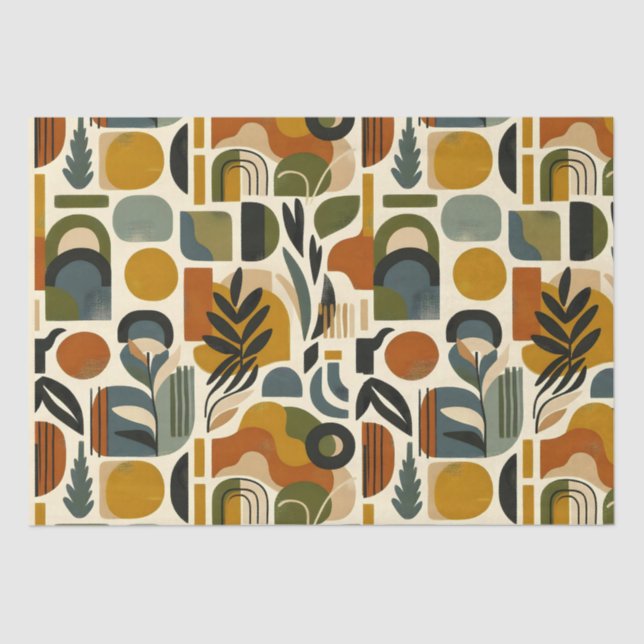 Retro Botanica Geometrica Tissue Paper (Front)