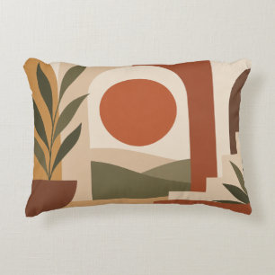 Retro Botanical Desert Arch Decorative Cushion