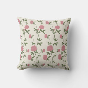 Retro Botanical Meadow Clover   Vintage Archive Cushion