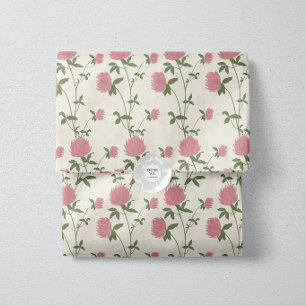 Retro Botanical Meadow Clover Vintage Archive Tissue Paper