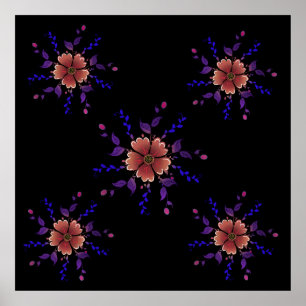 Retro Botanical Pattern   custom  Poster