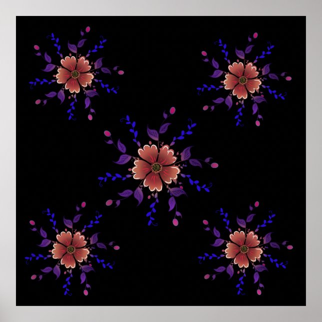 Retro Botanical Pattern | custom  Poster (Front)